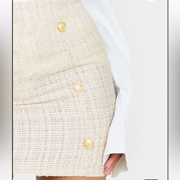 COPY - Stone Tweed Button Detail Mini Skirt womens skirt size 6 pretty little t… - Picture 5 of 7